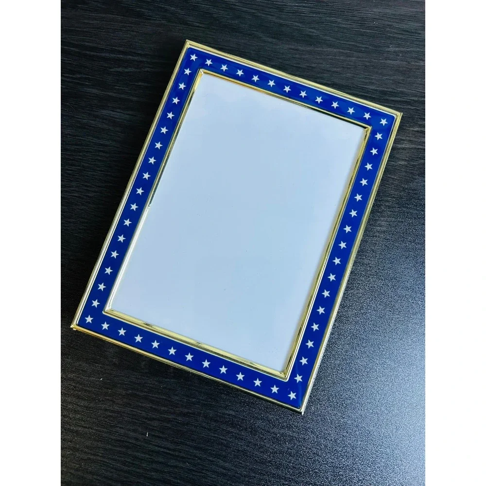 Blue Star Photo Frame Gold Trim Americana Picture Frame‎ 7x5 Inch